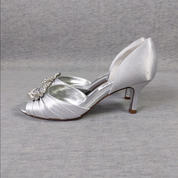 3x 👯‍♀️Host Pick⚡️ Nina NY Crystah Peep Toe Embellished Pump - Picture 6 of 15